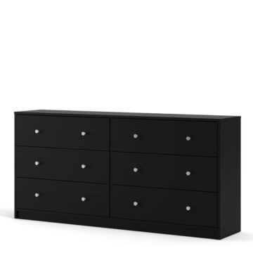 Elegance Black 6 Drawer Chest
