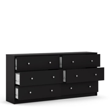 Elegance Black 6 Drawer Chest