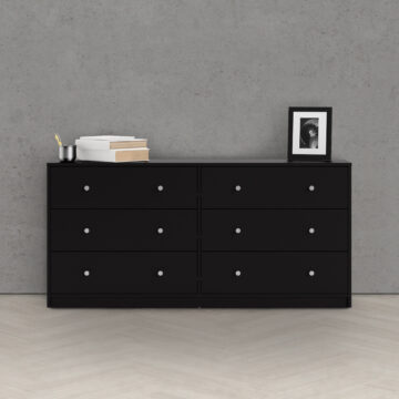Elegance Black 6 Drawer Chest