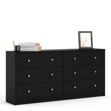 Elegance Black 6 Drawer Chest