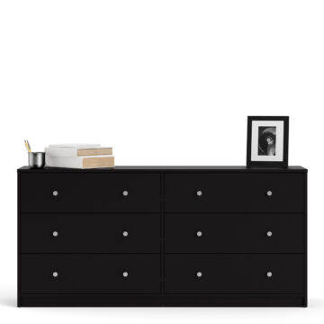 Elegance Black 6 Drawer Chest