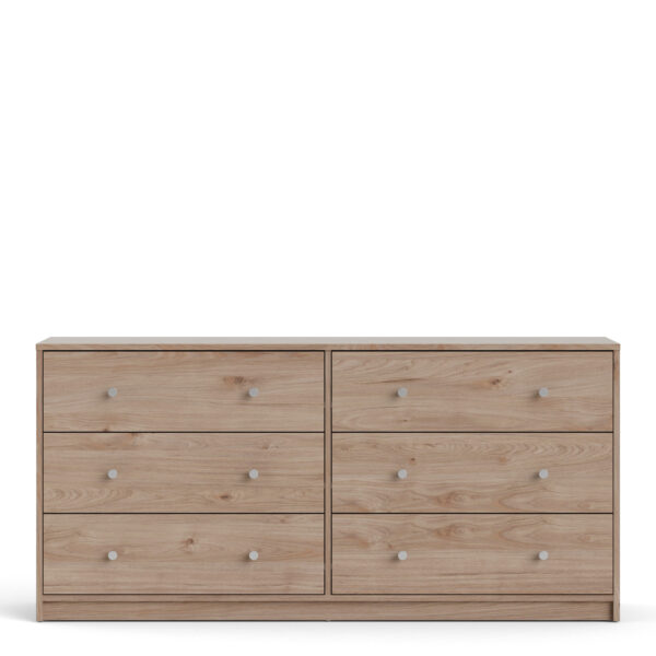 Elegance Chest of 6 Drawers (3+3) in Jackson Hickory Oak | Self Assembly