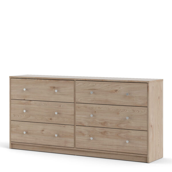 Elegance Chest of 6 Drawers (3+3) in Jackson Hickory Oak | Self Assembly