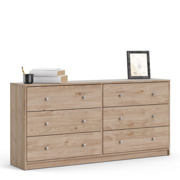 Elegance Chest of 6 Drawers (3+3) in Jackson Hickory Oak | Self Assembly