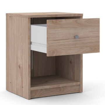 Elegance 1 Drawer Bedside Table | Oak Finish