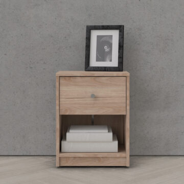 Elegance 1 Drawer Bedside Table | Oak Finish