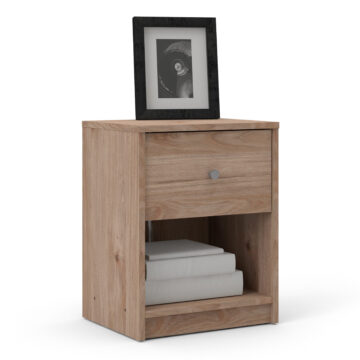 Elegance 1 Drawer Bedside Table | Oak Finish