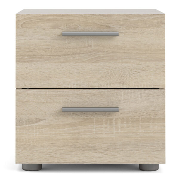 Rossi Bedside 2 Drawers in Oak | Self Assembly