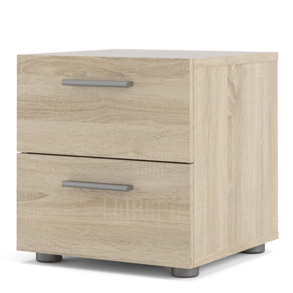 Rossi Bedside 2 Drawers in Oak | Self Assembly
