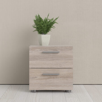 Rossi 2 Drawer Bedside | Oak Finish
