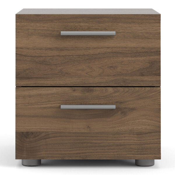 Rossi Bedside 2 Drawers in Walnut | Self Assembly