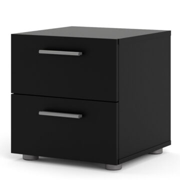 Rossi Black 2 Drawer Bedside