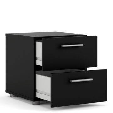 Rossi Black 2 Drawer Bedside