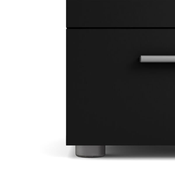 Rossi Bedside 2 Drawers in Black | Self Assembly