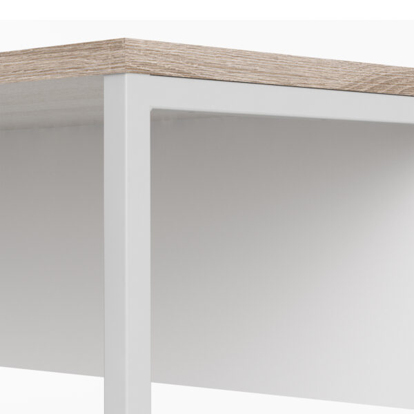 Ajax Plus Corner Desk 2 Drawers in White and Truffle Oak | Self Assembly
