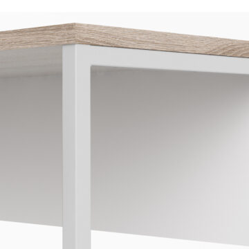 Ajax Plus Corner Desk 2 Drawers in White and Truffle Oak