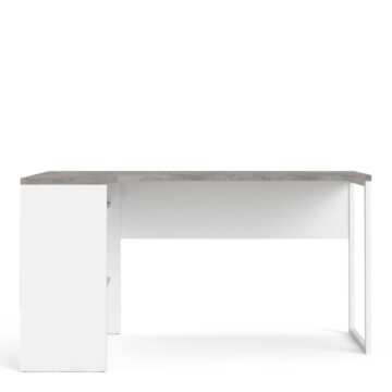 Ajax Plus White 2 Drawer Corner Desk | Grey Top