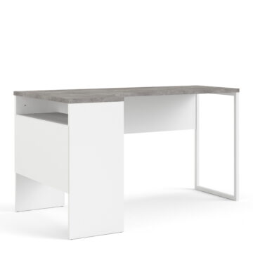 Ajax Plus White 2 Drawer Corner Desk | Grey Top