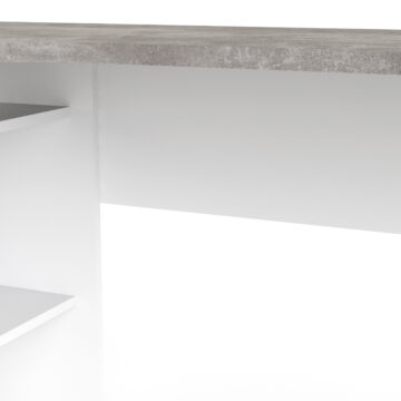 Ajax Plus White 2 Drawer Corner Desk | Grey Top