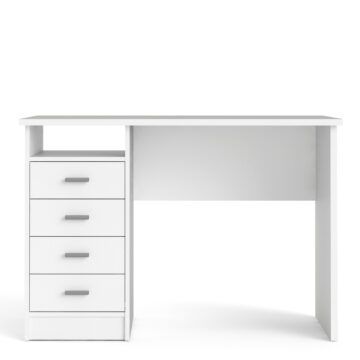 Ajax Plus White 4 Drawer Desk