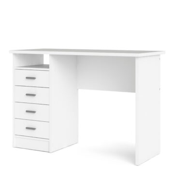 Ajax Plus White 4 Drawer Desk