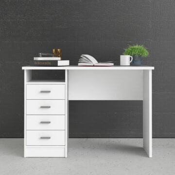 Ajax Plus White 4 Drawer Desk