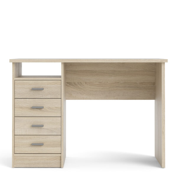 Ajax Plus 4 Drawer Desk in Oak | Self Assembly
