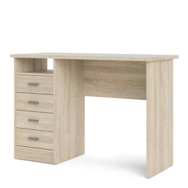 Ajax Plus 4 Drawer Desk in Oak | Self Assembly