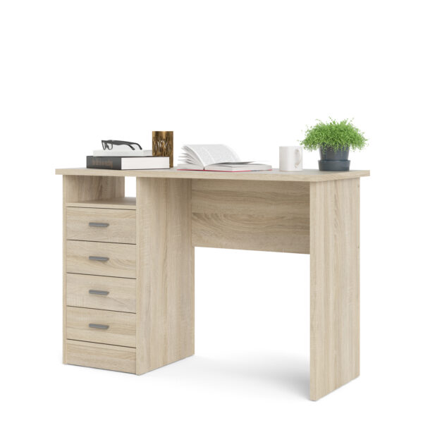 Ajax Plus 4 Drawer Desk in Oak | Self Assembly