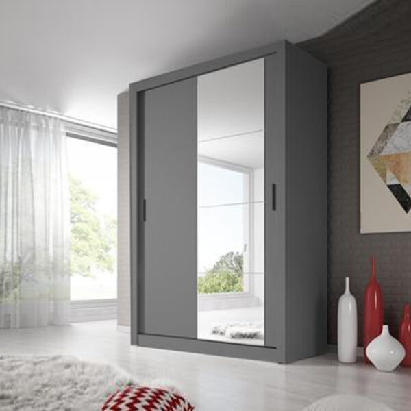 Durango 150cm  Sliding Door Wardrobe | Matt Grey