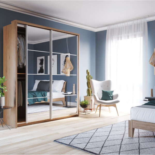 Durango 180cm  Sliding Door Wardrobe | Shetland Oak