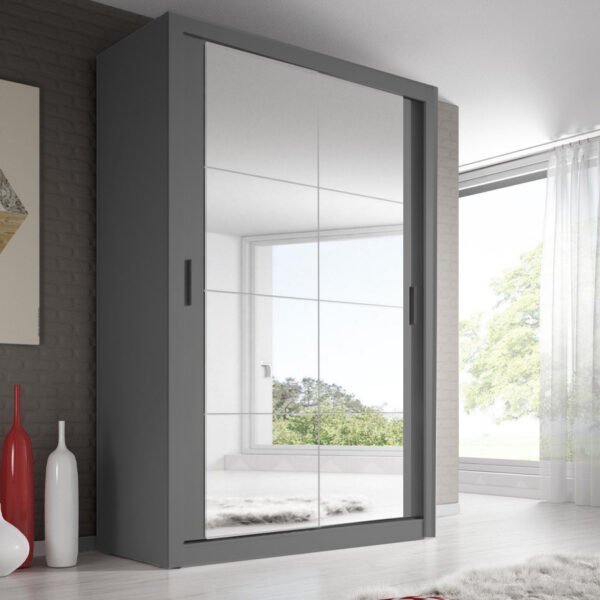 Durango 120cm Sliding Door Wardrobe | Matt Grey