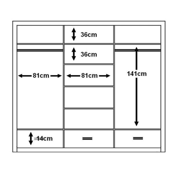 Durango 250cm Sliding Door Wardrobe | Matt Grey