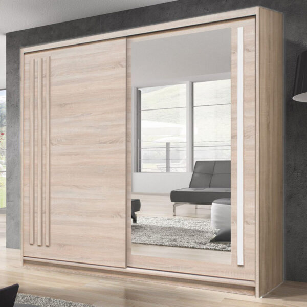 Bucharest 200cm  Sliding Door Wardrobe | Sonoma Oak