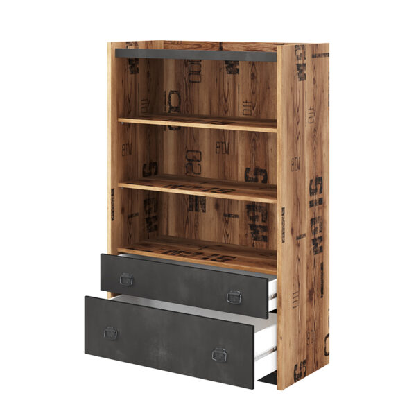 Prague Pine Bookcase | Canyon Alpine Spruce | Raw Steel