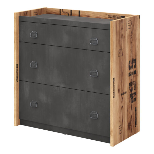 Prague Chest of Drawers | Canyon Alpine Spruce | Raw Steel Grey