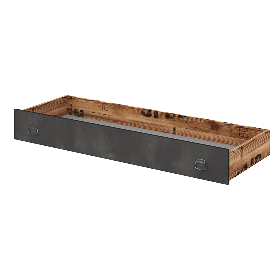 Prague Under Bed Drawer Canyon Alpine Spruce Raw Steel Oak World
