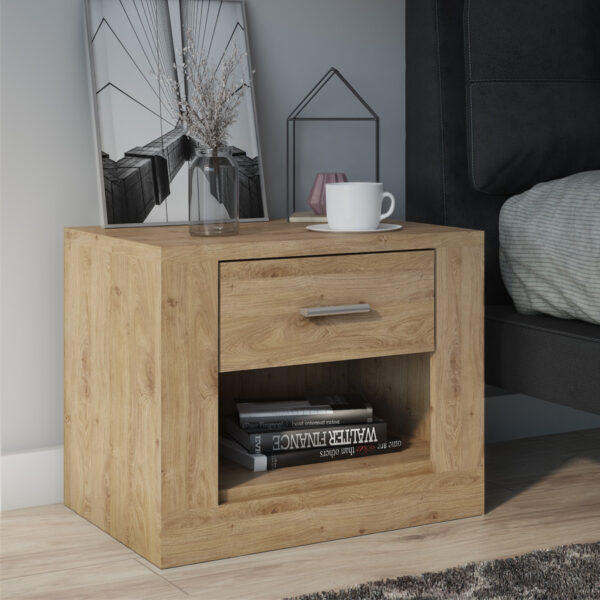 Rotterdam Bedside Cabinet | Shetland Oak