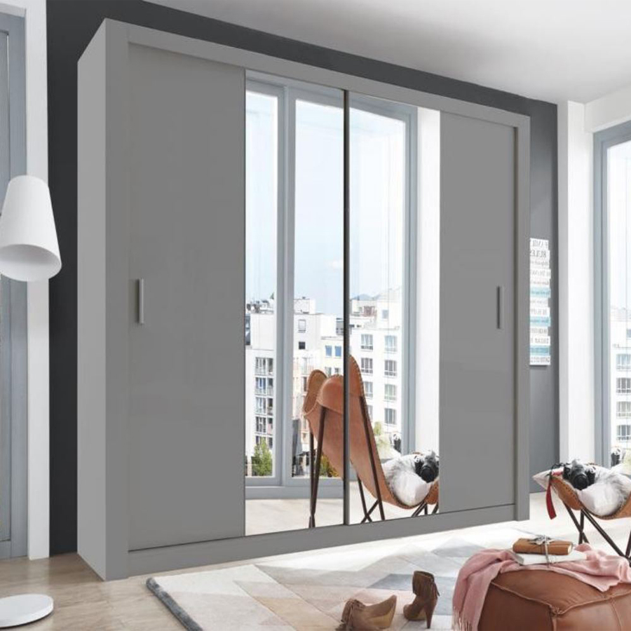 Rotterdam 180cm Sliding Door Wardrobe Matt Grey