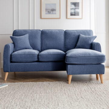Clapham Navy Right Hand Chaise Sofa Oak World Clapham Navy Right Hand Chaise Sofa, Pale Blue Sofa Uk