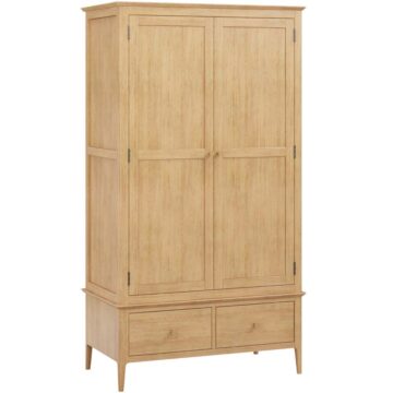 Sardinia Oak Double Wardrobe with Drawers
