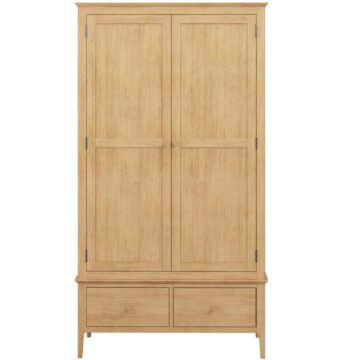 Sardinia Oak Double Wardrobe with Drawers
