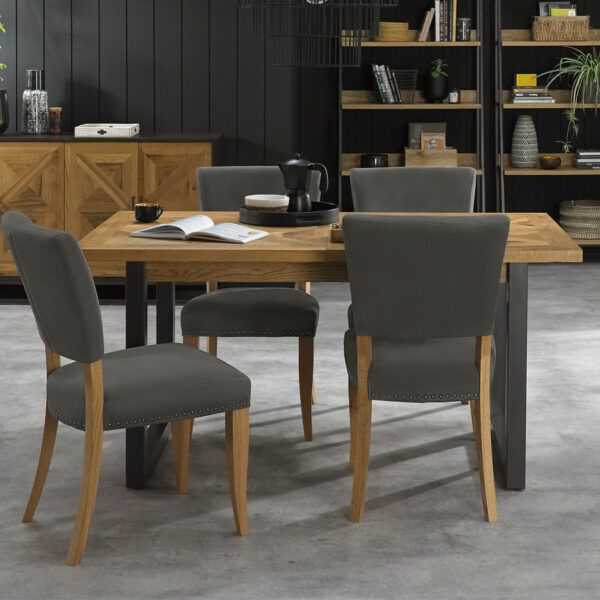 Calgary Upholstered Dining Chair | Dark Grey | Pair