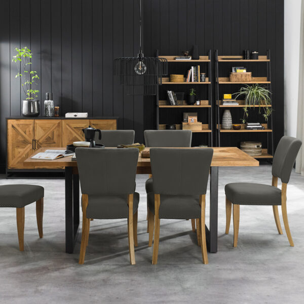 Calgary Upholstered Dining Chair | Dark Grey | Pair
