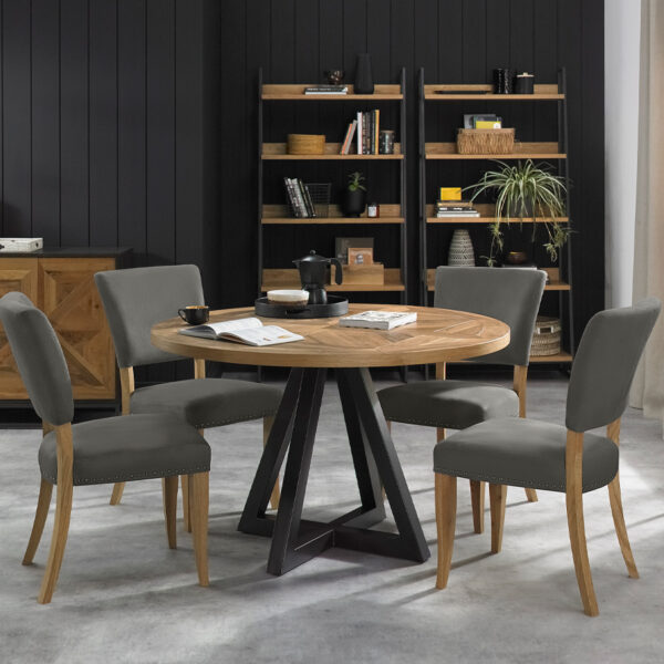 Calgary Upholstered Dining Chair | Dark Grey | Pair