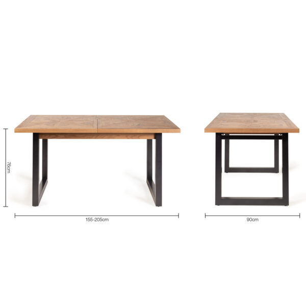 Black Calgary 4-6 Seater Extending Dining Table | 158 - 203cm