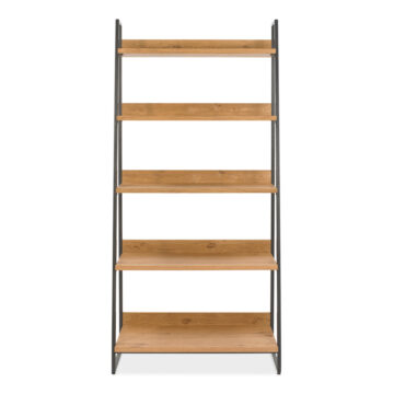 Calgary Oak Open Display Unit | Black Frame
