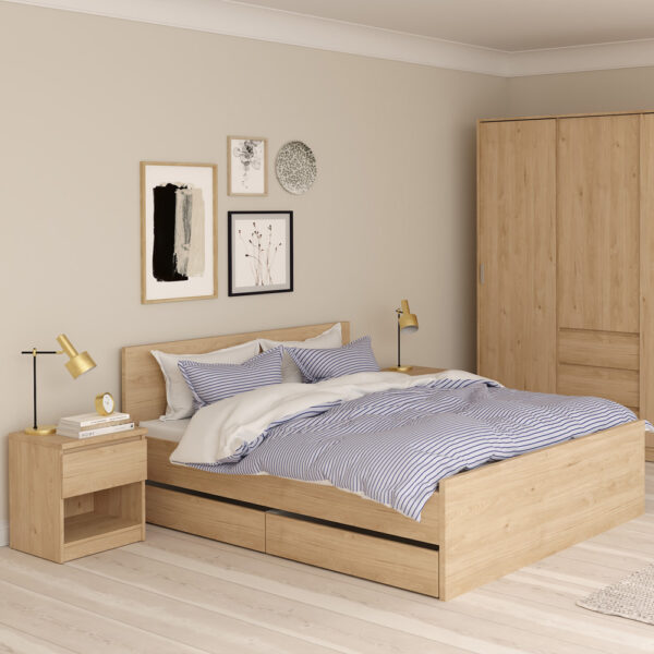 Moderno Bedside  1 Drawer 1 Shelf in Jackson Hickory Oak | Self Assembly