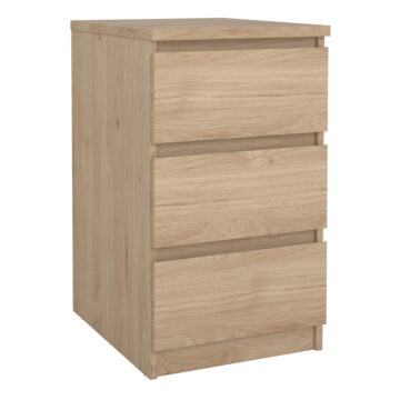Moderno 3 Drawer Bedside Cabinet | Oak Finish