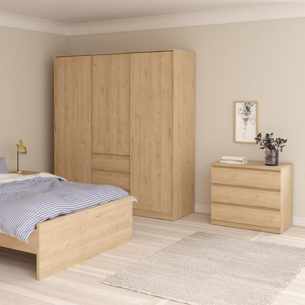 Moderno Chest of 3 Drawers in Jackson Hickory Oak | Self Assembly